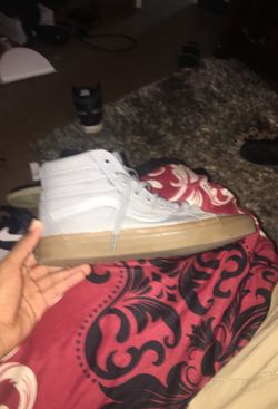 grey and brown vans