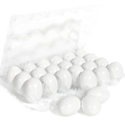 24Pcs DIY White Easter Craft Wooden Egg 2.36in