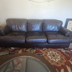 Brown Leather Sofa 
