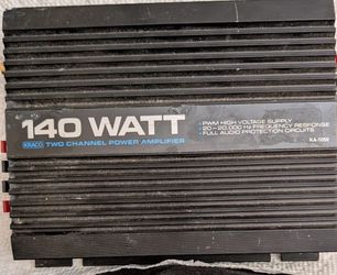 Kraco KA-5050 140w Two Channel Power Amplifier. PWM High Voltage Supply 20-20,000 Hz Frequency Response, Full Audio Protection Circuits