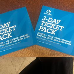 Mammoth- Three Day Ticket Passes (Qty2 Passes)