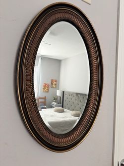 Oval Wall Mirror Bronze Decorative Frame