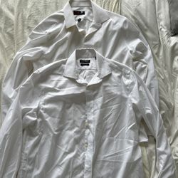 Men’s White Dress Shirts – Ralph Lauren & JF J. Ferrar – Size L