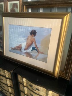 Lluis Ribas (b.1949) ' Secret Cove' framed large
