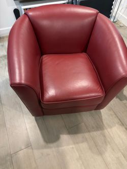 ARIZONA LEATHER Ogden Swivel Chair Denver Strawberry (club chair).