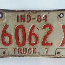 1984 Indiana Truck License Plate 46062X Truck 7
