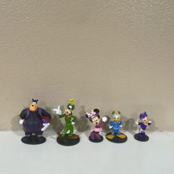 Disney Roadster Racers Race Car Driver Figure Minnie Pete Goofy Donald Lot 5 And Disney Pixar (Toy Story 4) Blue BUNNY Mini 1 3/4” Tall Vinyl Figure