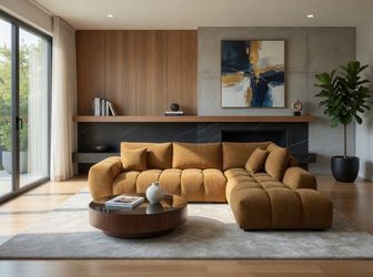 Designer Ember 119” Sectional Sofa Couch