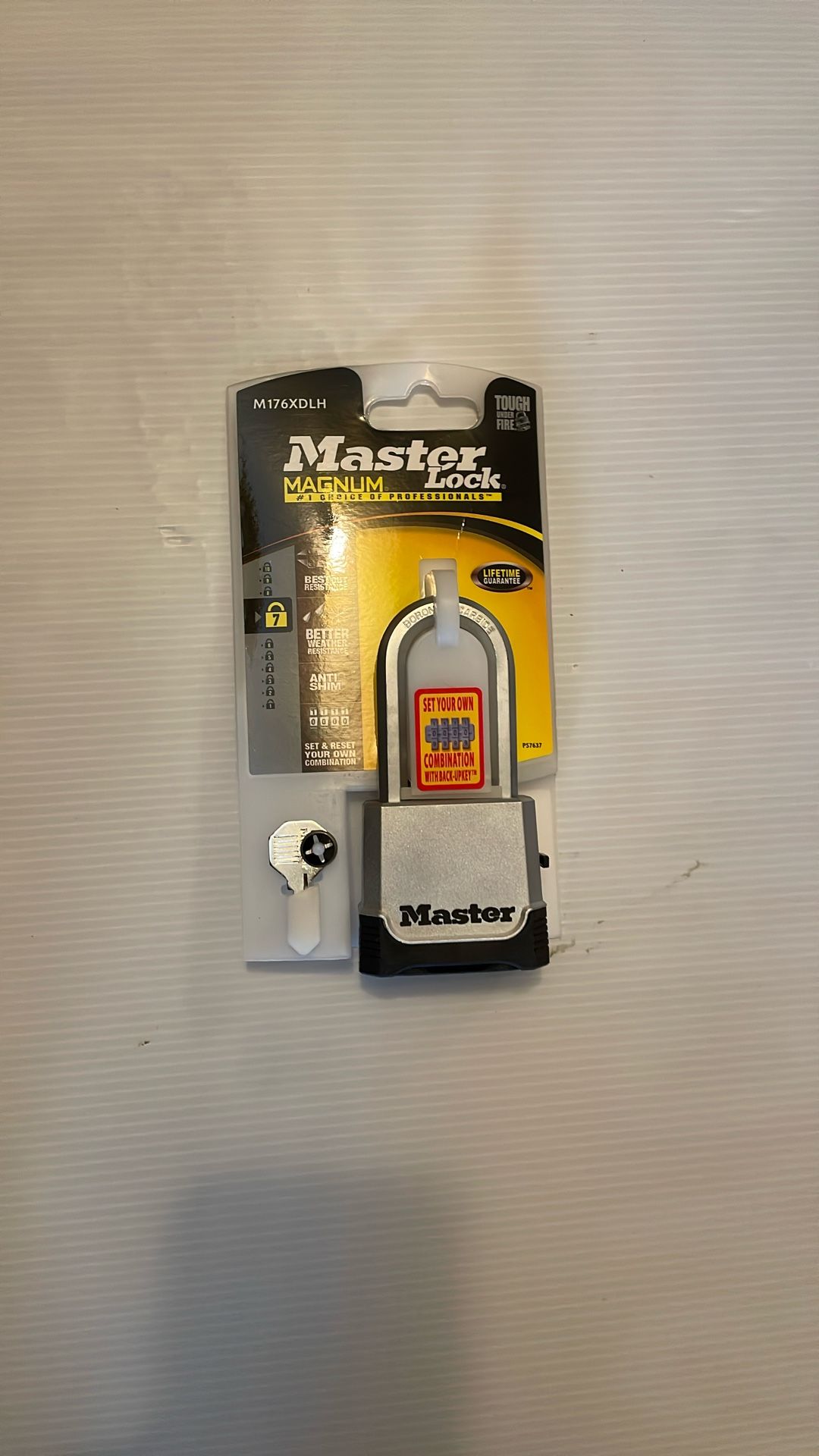 Master Lock M176XDLHCCSEN Magnum 2-in. Resettable Combination Padlock with Key - Quantity 1