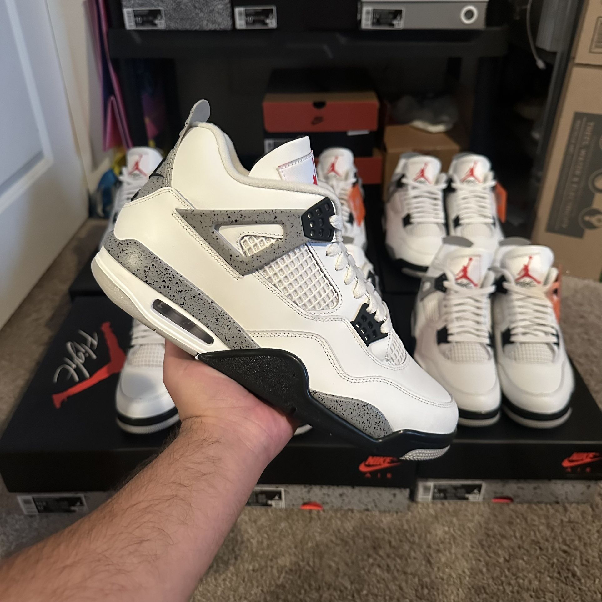 Jordan 4 White Cement (Multiple Sizes)