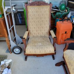  Antique Upholstered Rocking Chair