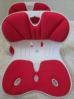 Curble Wider Ergonomic Posture Corrector Lumbar Support Chair Set of 2 Red