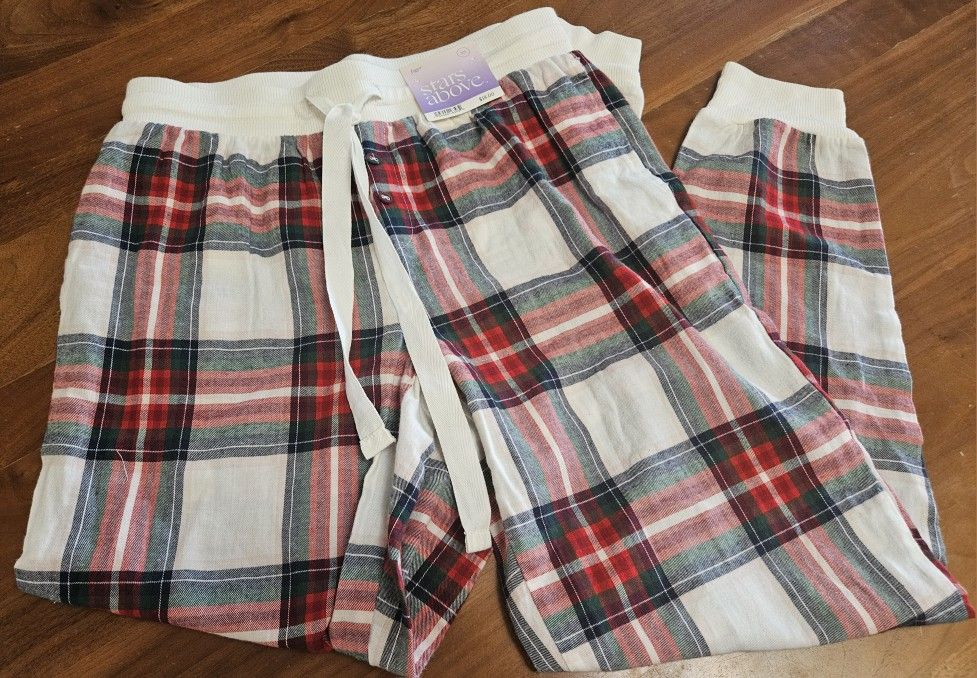 NWT Stars Above: Women's XS Red Checkered Pajama Jogger Pants (contact info removed)2