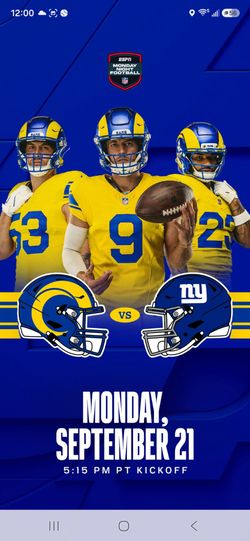 Los Angeles rams VS giants