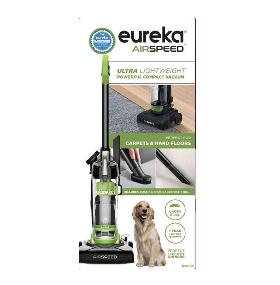 Eureka Bagless Upright Vacuum Airspeed Ultra Lightweight & Compact Design w/ Crevice Tools - Green / Black