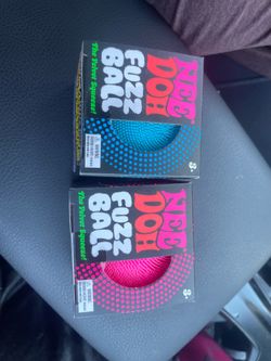 blue and pink Needoh Fuzzball