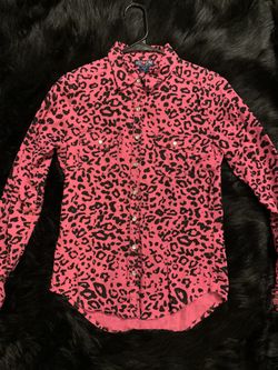 Pink Leopard Button On Top