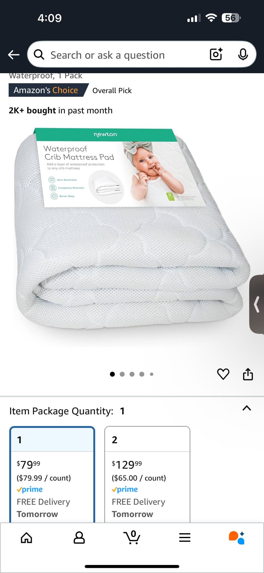 Newton Baby Waterproof Crib Mattress Pad