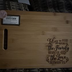 Bless The Food Bamboo Cutting Board