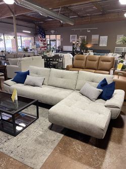 2-Piece Sectional with Chaise and Dual-position Backs for Adjustable Seat Depth