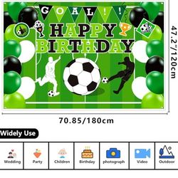 Happy Birthday Backdrop Soccer 