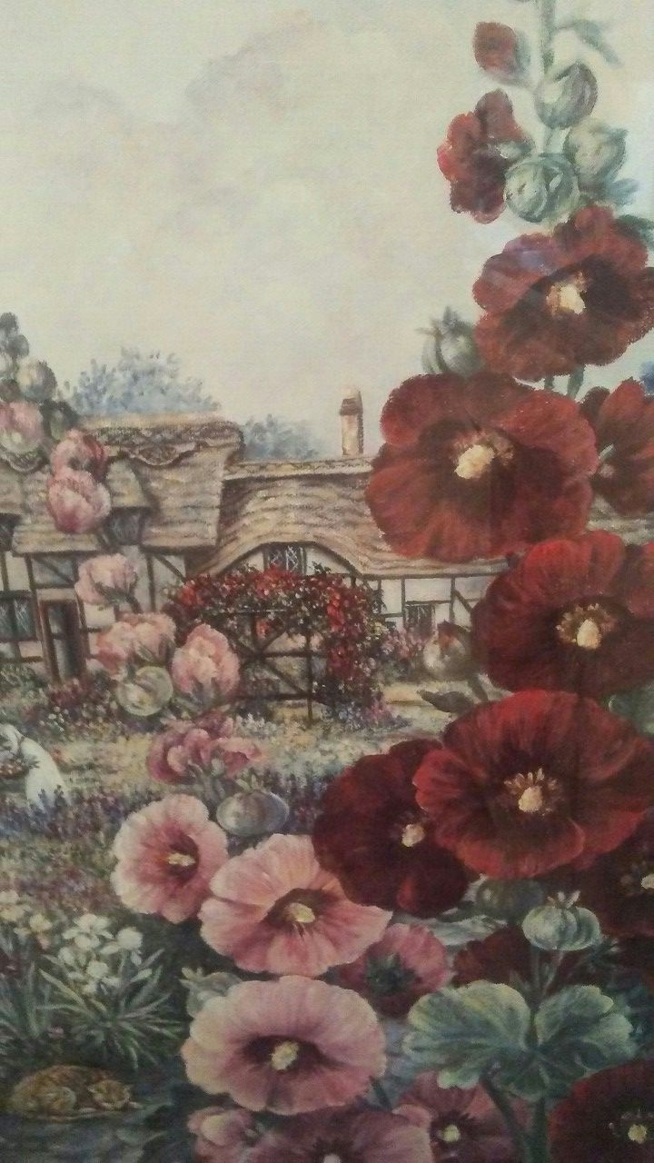 AUTHENTIC & RARE Glynda Turley 'Hollyhocks 3'