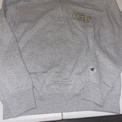 Champion Georgia Tech Yellow Jackets 1/4 Zip Pullover Mens Size Medium Black