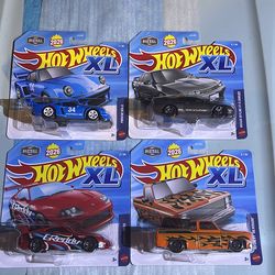 #hotwheels #treasurehunt #customhotwheels #builthotwheel 4 XLs Hotwheels 2026 orange truck gray car blue car and red car