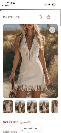 Brand NEW never opened!!!! Western-style Retro V-neck Zippered Front Fringed Faux Suede Mini Dress
