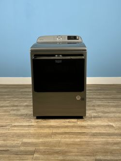 Maytag - 7.4 cu. ft. 120-Volt Smart Capable Metallic Slate Gas Dryer with Hamper Door