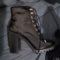 Women Sexy Heeled Combat Boots! Sz 8 