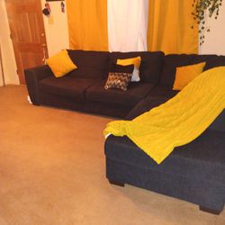 Black Cloth Sectional 