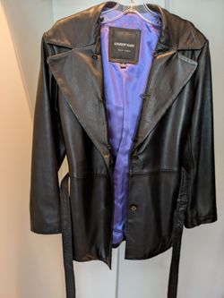 Andrew Mark Leather Jacket With Belt.  Beautiful Condition.  Size Small.
