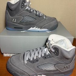 Nike AirJordan 5 wolf grey size 6y/7.5w
