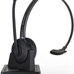 Single Ear Wireless Bluetooth Headset with Base Station | Noise Cancelling Headphone.   $15