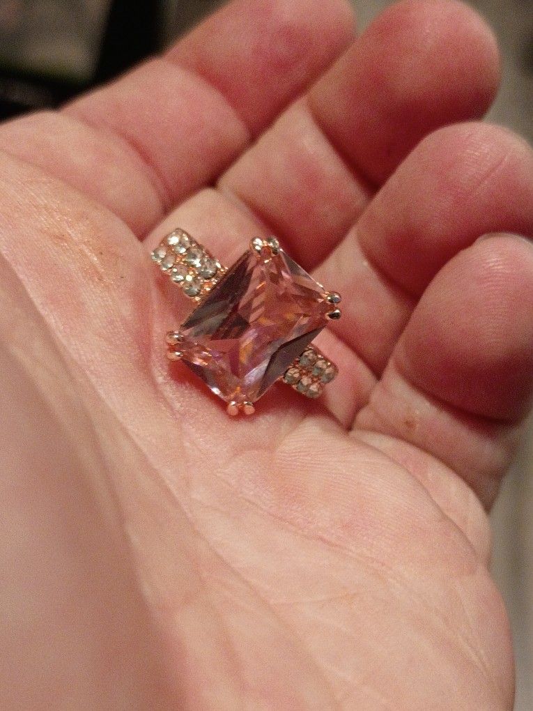5 Carat Pink Mossinate Ring.