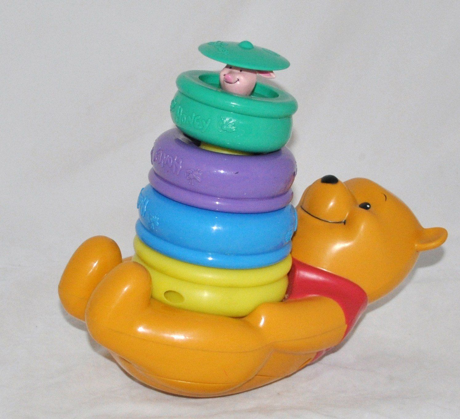 Vintage Winnie the Pooh Poppin' Surprise Piglet Musical Talks Stacking Toy RARE