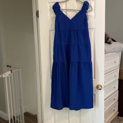 Blue Maxi Dress  With Bow In Back 