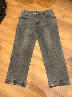 Hot Topic Rivet Gray Wash Jeans size 38