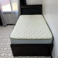 Twin Bed Frame With Orthopedic Mattress 
