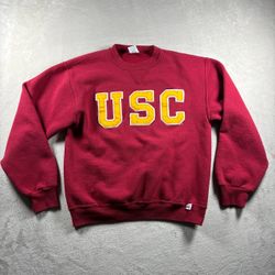 Vintage USC Trojans 2000s Russell Athletic Crewneck Sweater Men’s S Red Y2K#2497