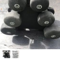 Dumbbell set Rack 3 pound 5 lbs. 8 pound weights