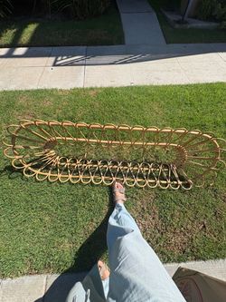 Rattan wicker boho shelf
