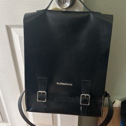 Doc Martins Leather Box Backpack Black