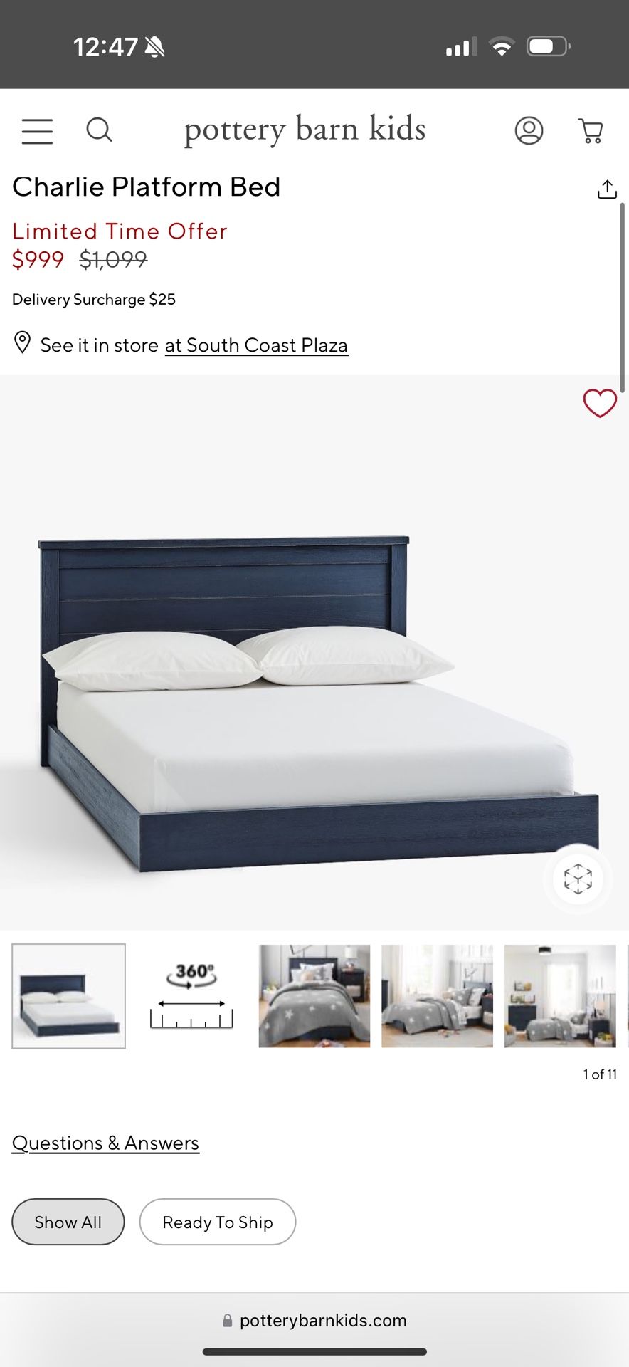 Kids Full Size Bed From Pottery Barn Plus Free Nightstand
