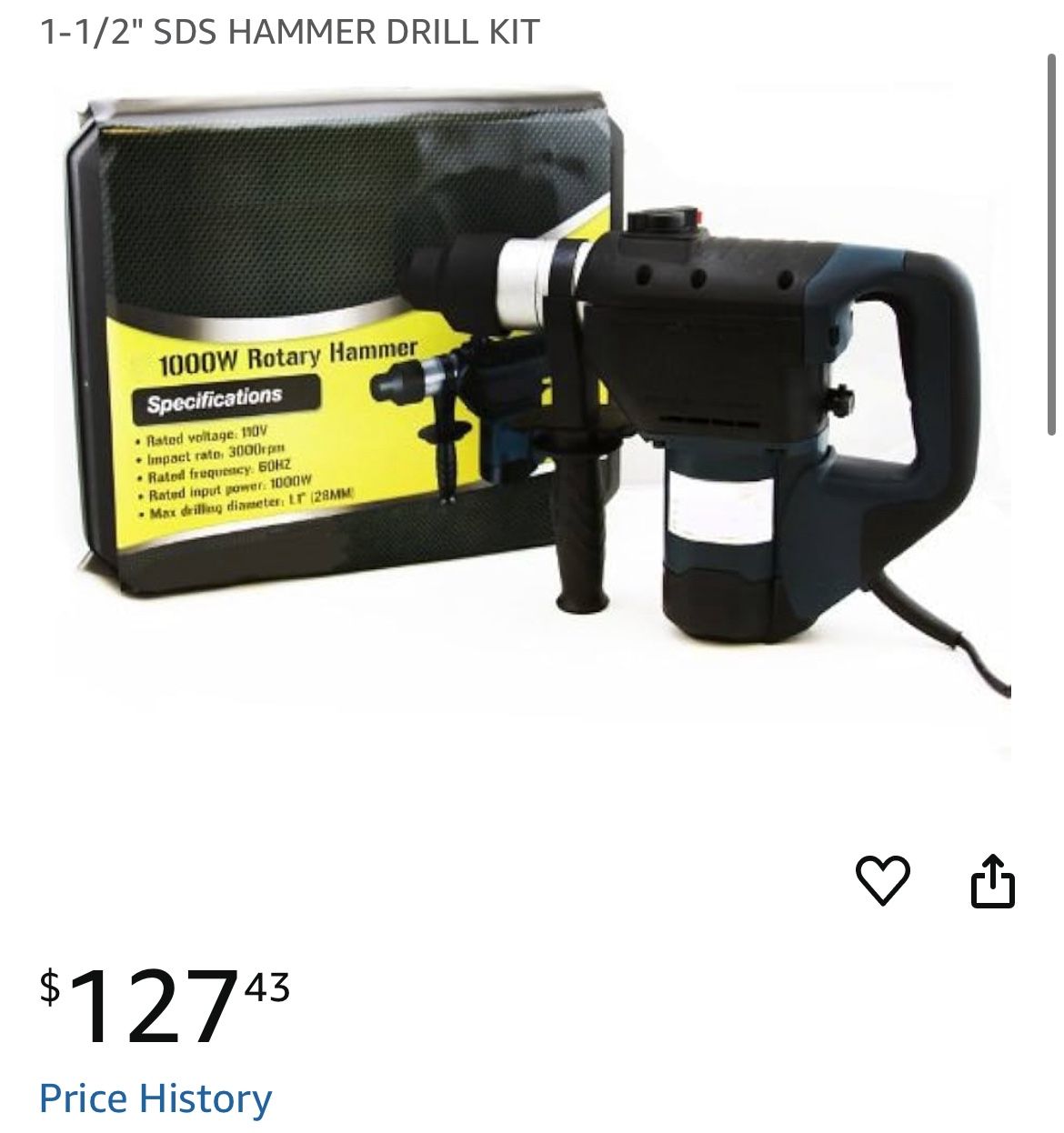 Shark 1-1/2" SDS HAMMER DRILL KIT 45351