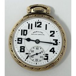 1947 Vintage Hamilton 992B Railway Special 10K GF 21J Mechanical Pocket Watch