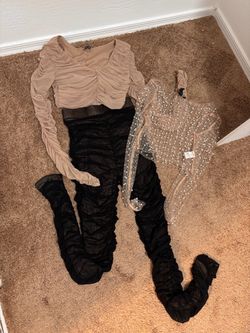 Ruched Two-Piece Crop Top and Skirt Set