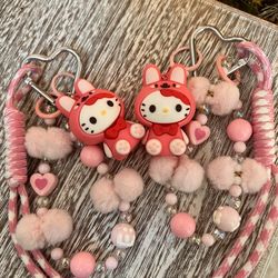  Sanrio Hello Kitty Pom Pom Bag Charms $6 each 