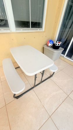 Folding Picnic Table with Attached Benches